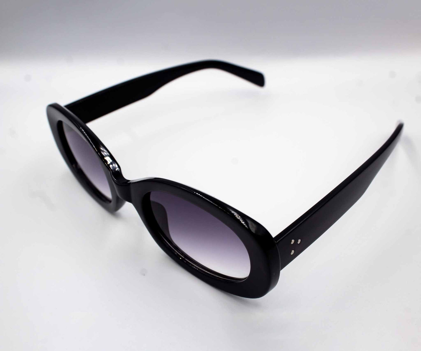 All Black Oval Shaped