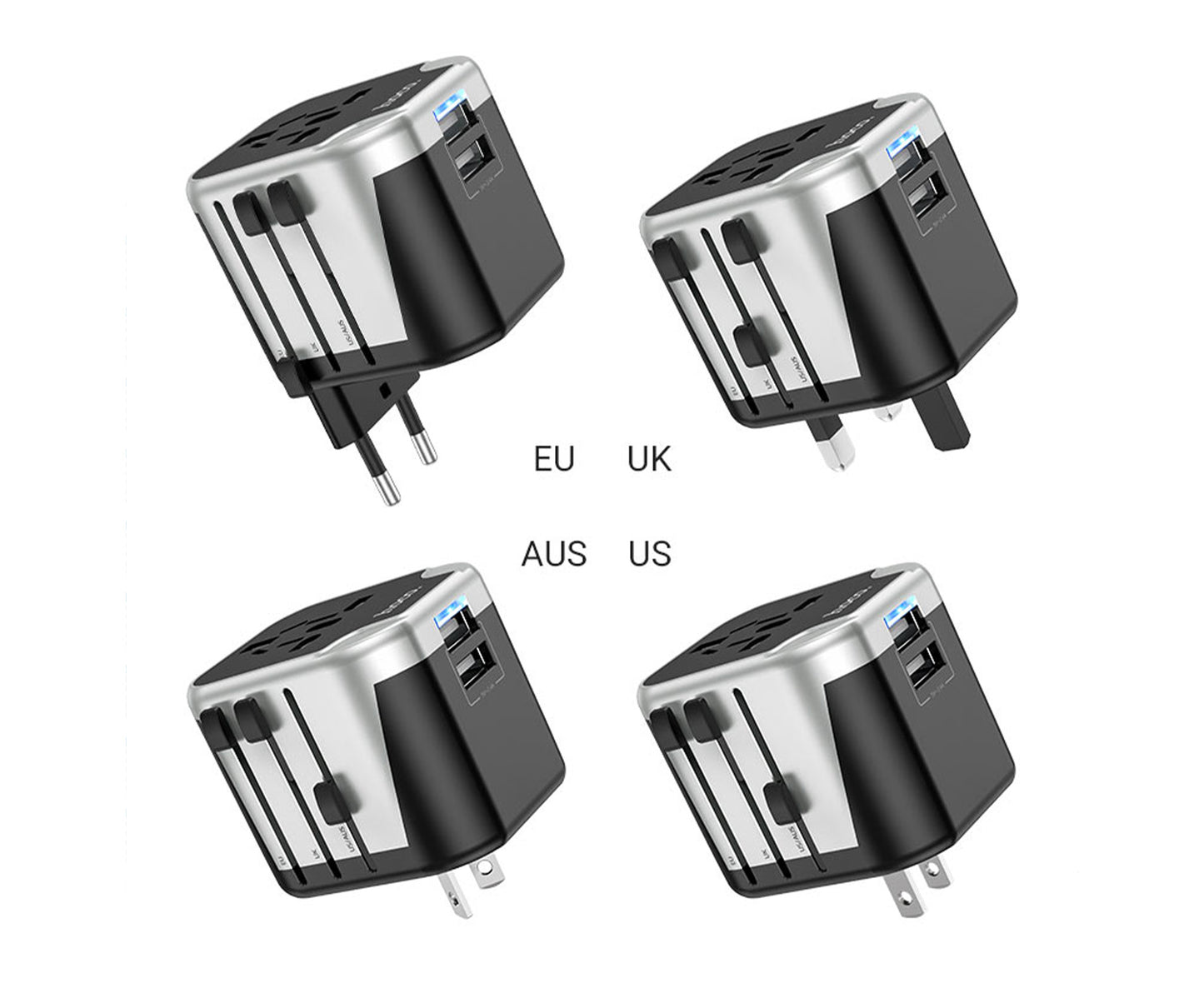 HOCO 12W Travel Companion Universal Conversion AC5 Charger (UK/EU/US/AUS)