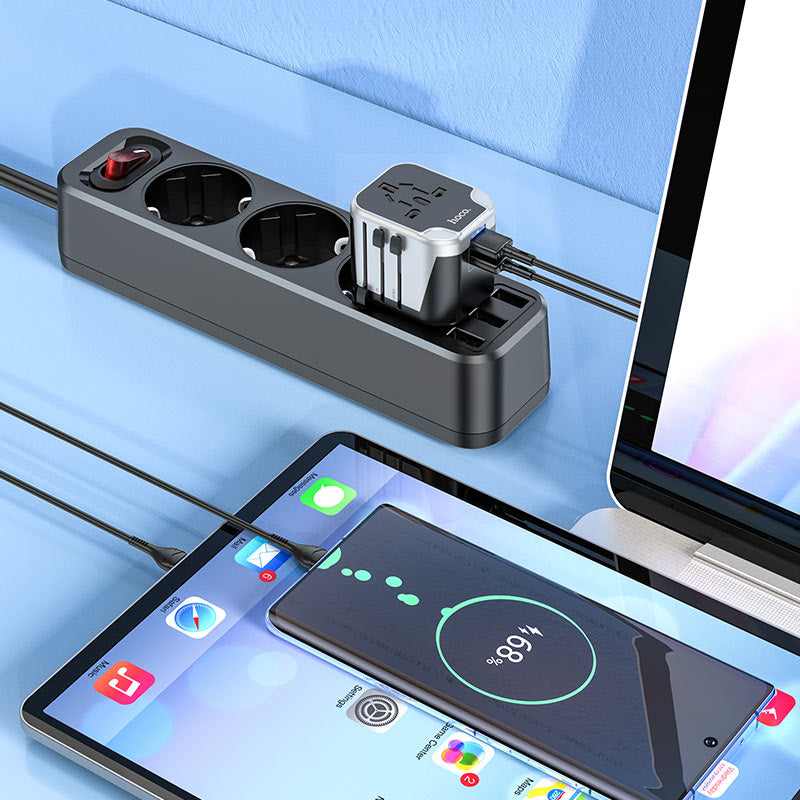 HOCO 12W Travel Companion Universal Conversion AC5 Charger (UK/EU/US/AUS)