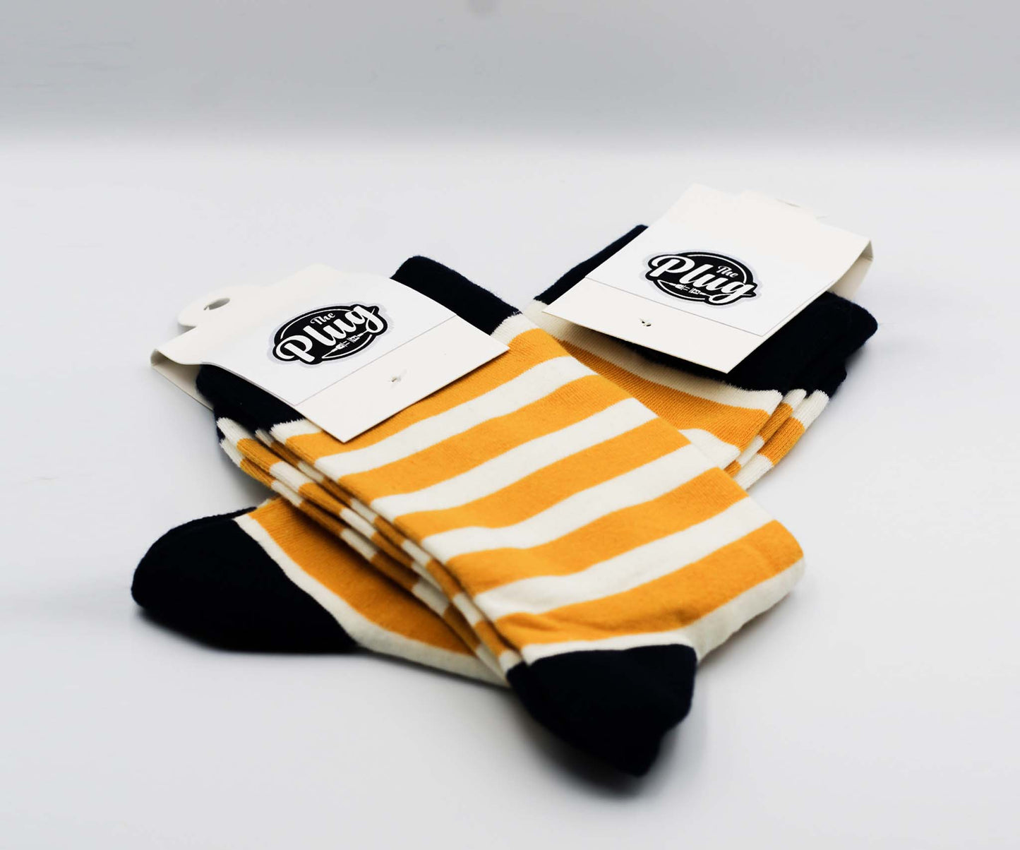 Unisex Happy Socks (Stripped Navy & Gold)