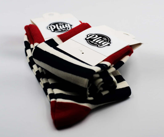 Unisex Happy Socks (Stripped Red & Navy)