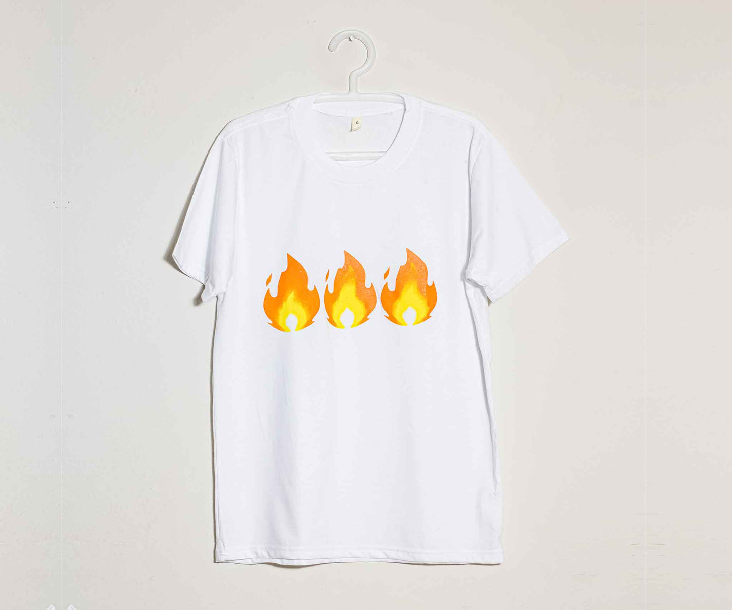 White Fire Emoji Tee