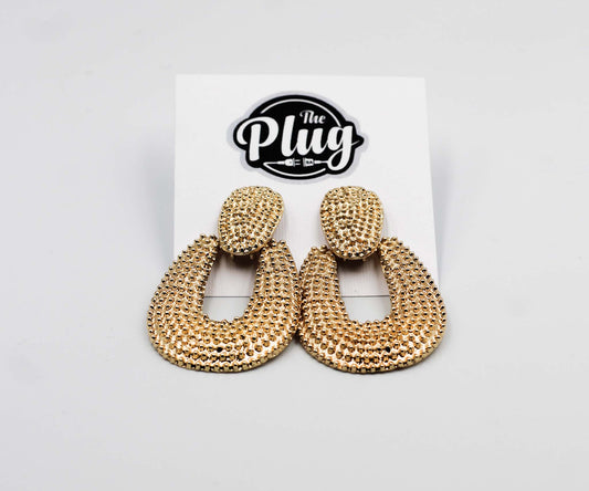 Ladies Designer Earrings (Oval Gold)