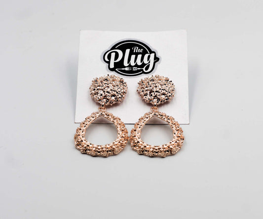 Ladies Designer Earrings (Oval Rose Gold)