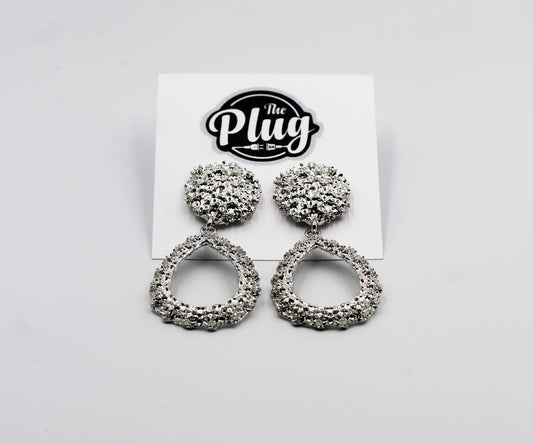 Ladies Designer Earrings (Oval Silver)