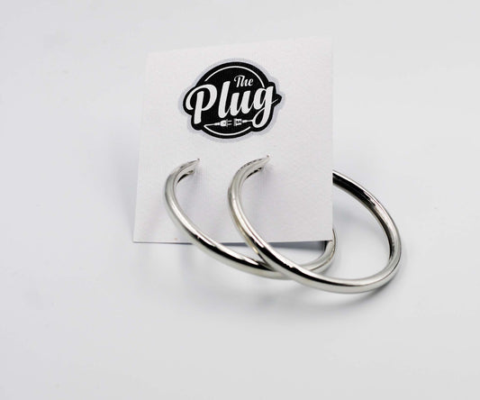 Ladies Designer Earrings (Silver Hoop)